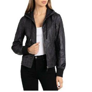 Bagatelle City L Black Leather Jacket NWT CZ22
